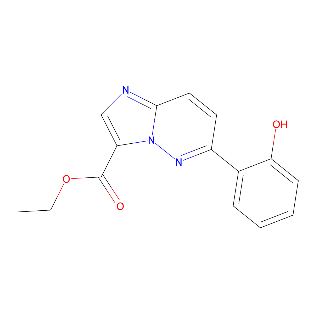 Ethyl 6-(2-hydroxyphenyl)imidazo[1,2-b]pyridazine-3-carboxylate molecular structure, CAS 1431654-04-4
