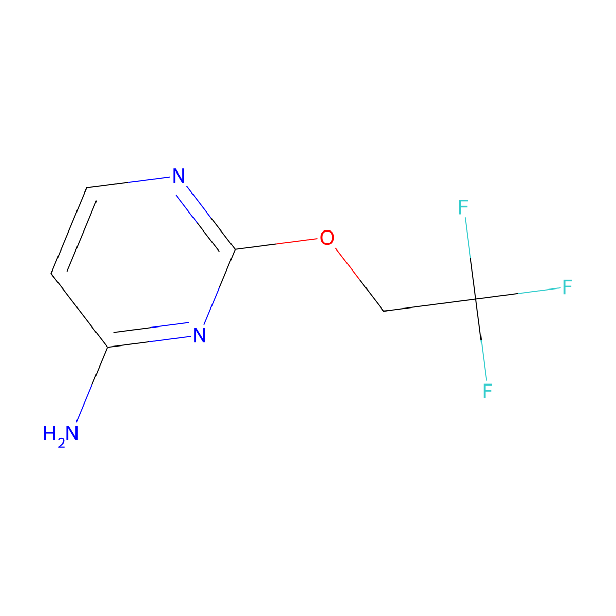 2-(2,2,2-Trifluoroethoxy)pyrimidin-4-amine molecular structure, CAS 1431654-73-7