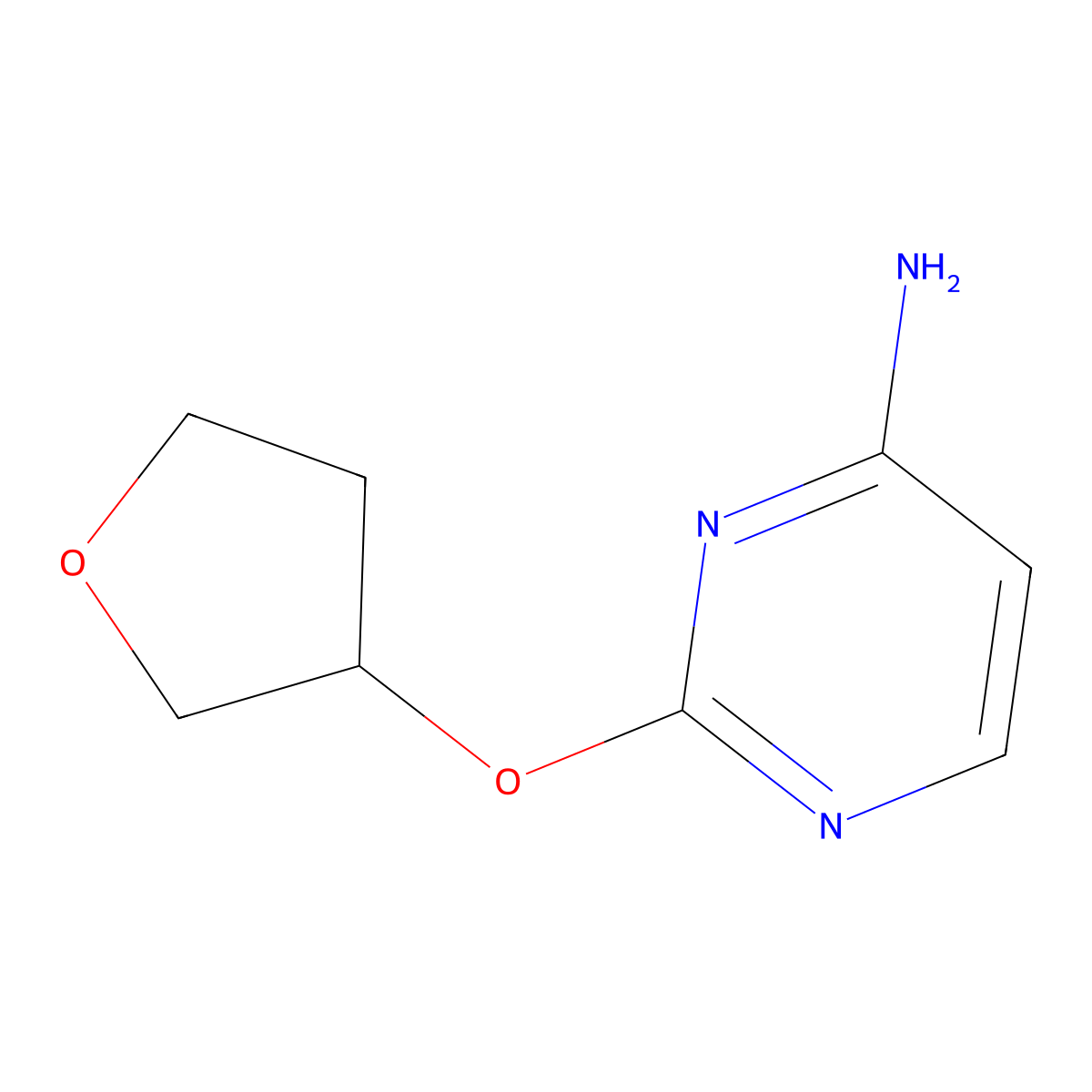 (R)-2-(tetrahydrofuran-3-yloxy)pyrimidin-4-amine molecular structure, CAS 1431654-84-0