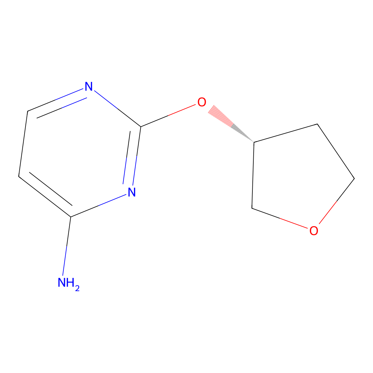 (R)-2-(tetrahydrofuran-3-yloxy)pyrimidin-4-amine molecular structure, CAS 1431654-84-0