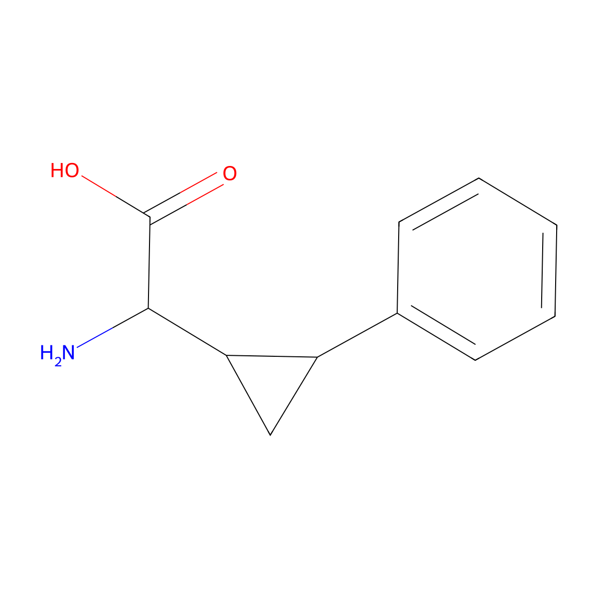 2-Amino-2-(2-phenylcyclopropyl)acetic acid molecular structure, CAS 143169-59-9