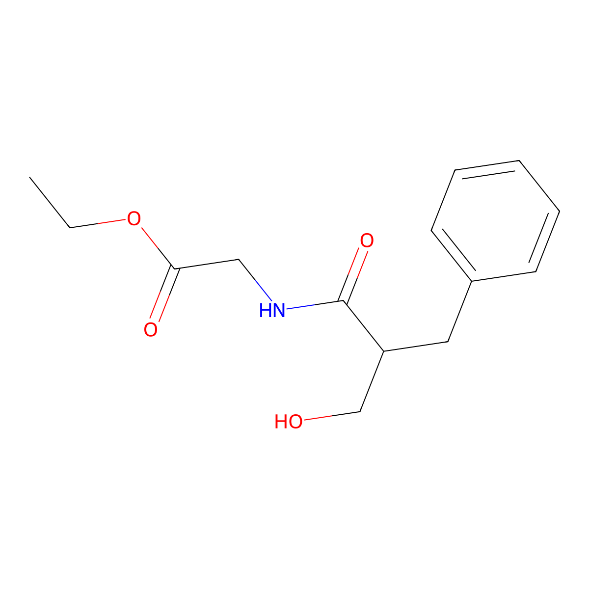 Ethyl 2-(2-benzyl-3-hydroxypropanamido)acetate molecular structure, CAS 1431697-70-9