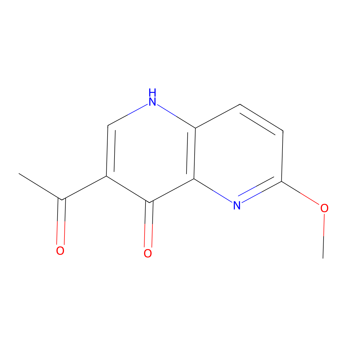 1-(4-Hydroxy-6-methoxy-1,5-naphthyridin-3-yl)ethanone molecular structure, CAS 1431697-92-5