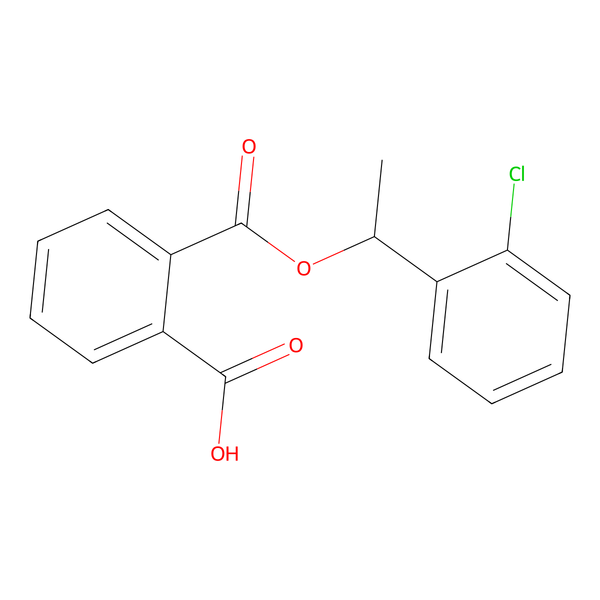 2-((1-(2-Chlorophenyl)ethoxy)carbonyl)benzoic acid molecular structure, CAS 1431698-00-8