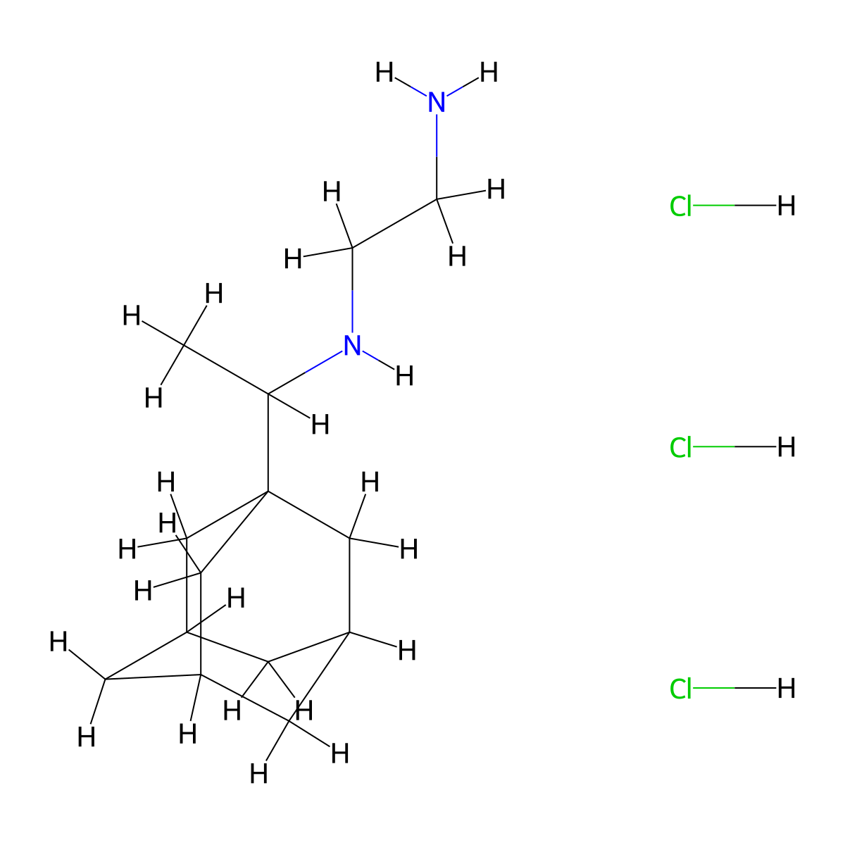 N1-(1-((3r,5r,7r)-adamantan-1-yl)ethyl)ethane-1,2-diamine trihydrochloride molecular structure, CAS 1431698-05-3