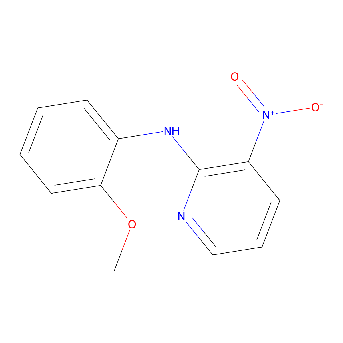 N-(2-methoxyphenyl)-3-nitropyridin-2-amine molecular structure, CAS 14317-11-4