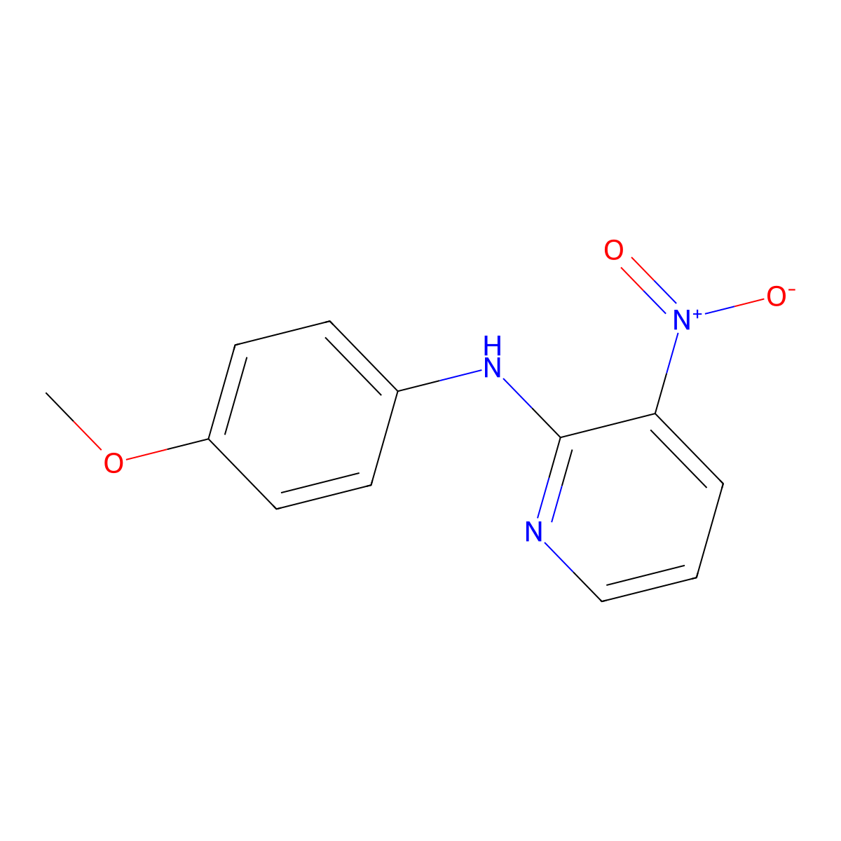 N-(4-methoxyphenyl)-3-nitropyridin-2-amine molecular structure, CAS 14317-12-5