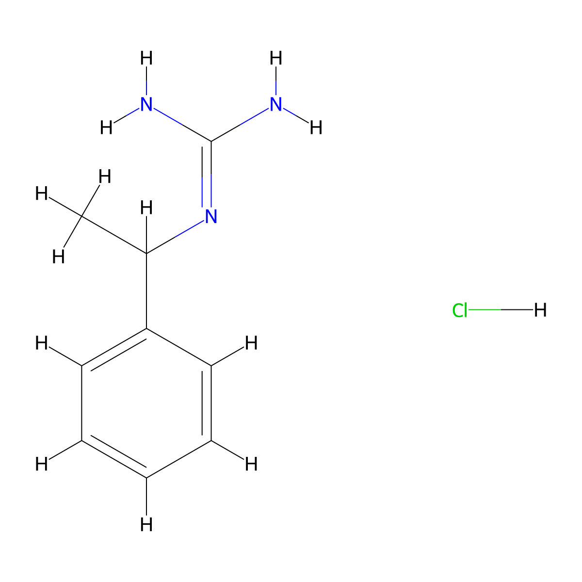 N-(1-Phenylethyl)guanidine hydrochloride molecular structure, CAS 14317-41-0