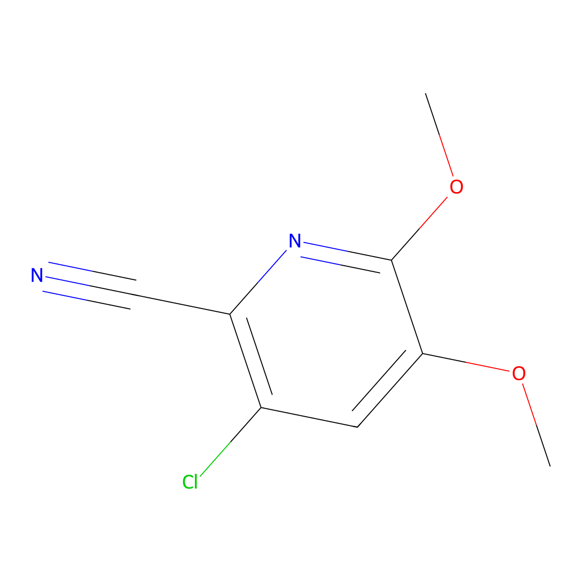 3-Chloro-5,6-dimethoxypicolinonitrile molecular structure, CAS 1431710-13-2