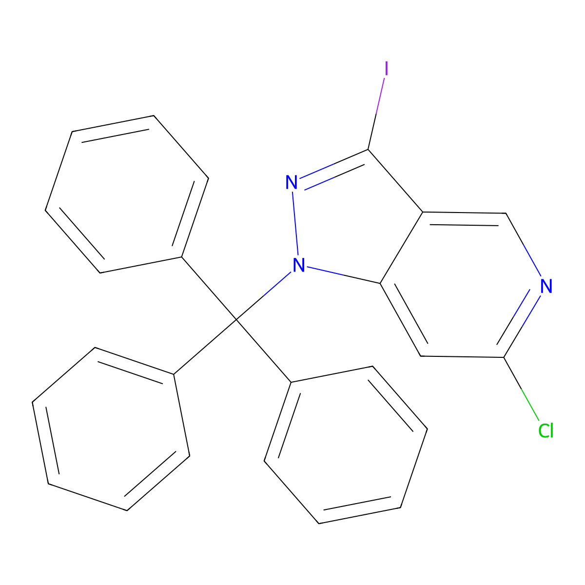 6-Chloro-3-iodo-1-trityl-1H-pyrazolo[4,3-c]pyridine molecular structure, CAS 1431719-88-8