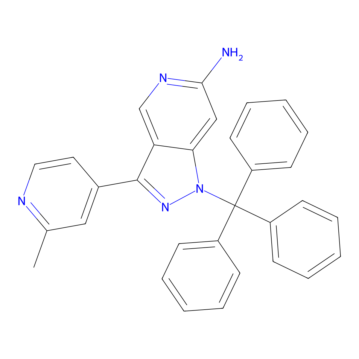 3-(2-methylpyridin-4-yl)-1-trityl-1H-pyrazolo[4,3-c]pyridin-6-amine molecular structure, CAS 1431719-90-2