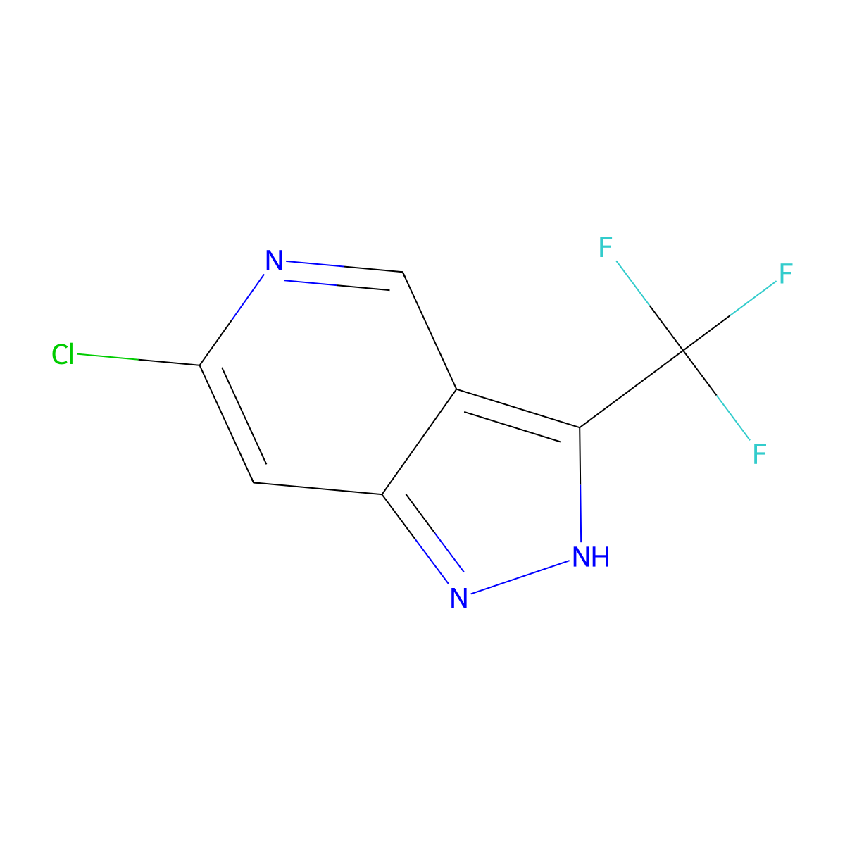6-Chloro-3-(trifluoromethyl)-1H-pyrazolo[4,3-c]pyridine molecular structure, CAS 1431720-68-1