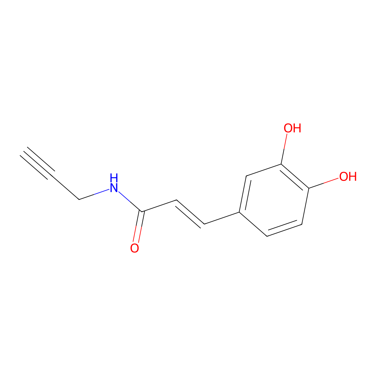 Propargyl caffeamide molecular structure, CAS 1431724-30-9