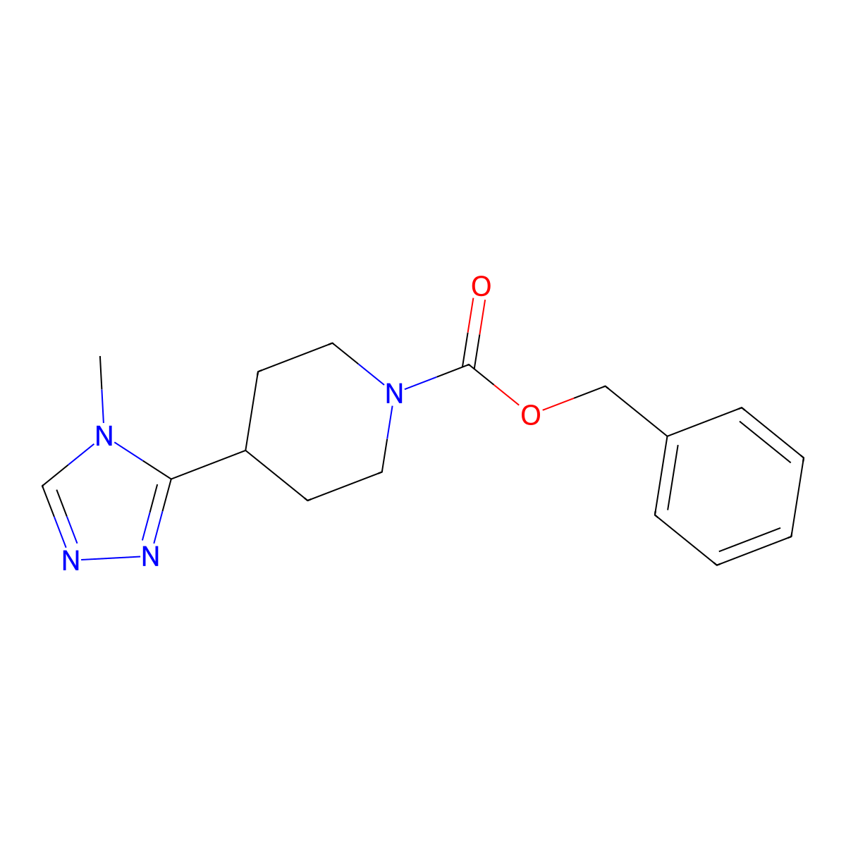 benzyl 4-(4-methyl-4H-1,2,4-triazol-3-yl)piperidine-1-carboxylate molecular structure, CAS 1431725-49-3