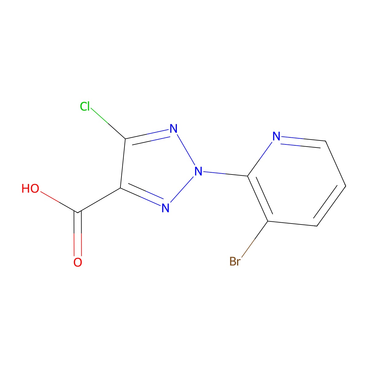 2-(3-Bromopyridin-2-yl)-5-chloro-2H-1,2,3-triazole-4-carboxylic acid molecular structure, CAS 1431727-72-8