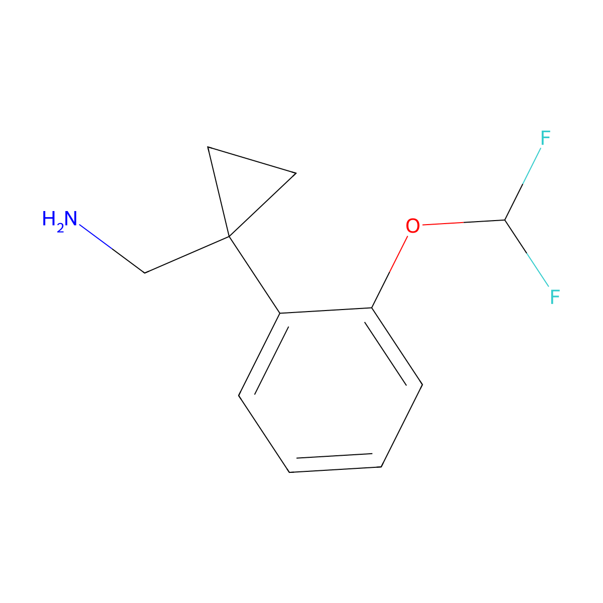 {1-[2-(Difluoromethoxy)phenyl]cyclopropyl}methanamine molecular structure, CAS 1431727-73-9