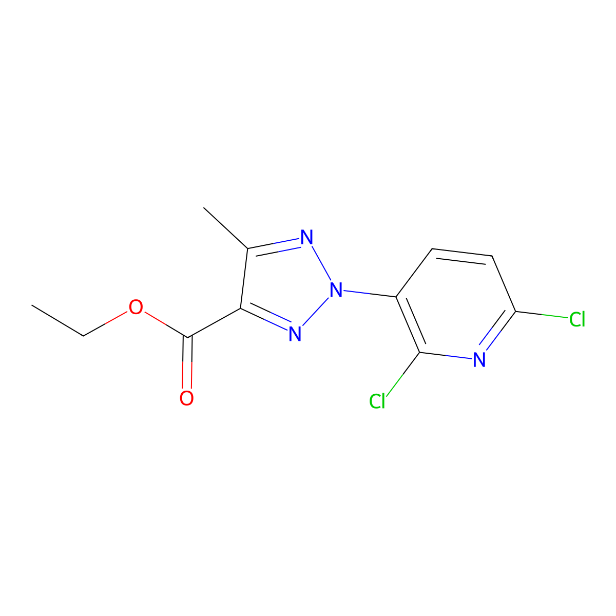 Ethyl 2-(2,6-dichloropyridin-3-yl)-5-methyl-2H-1,2,3-triazole-4-carboxylate molecular structure, CAS 1431727-79-5