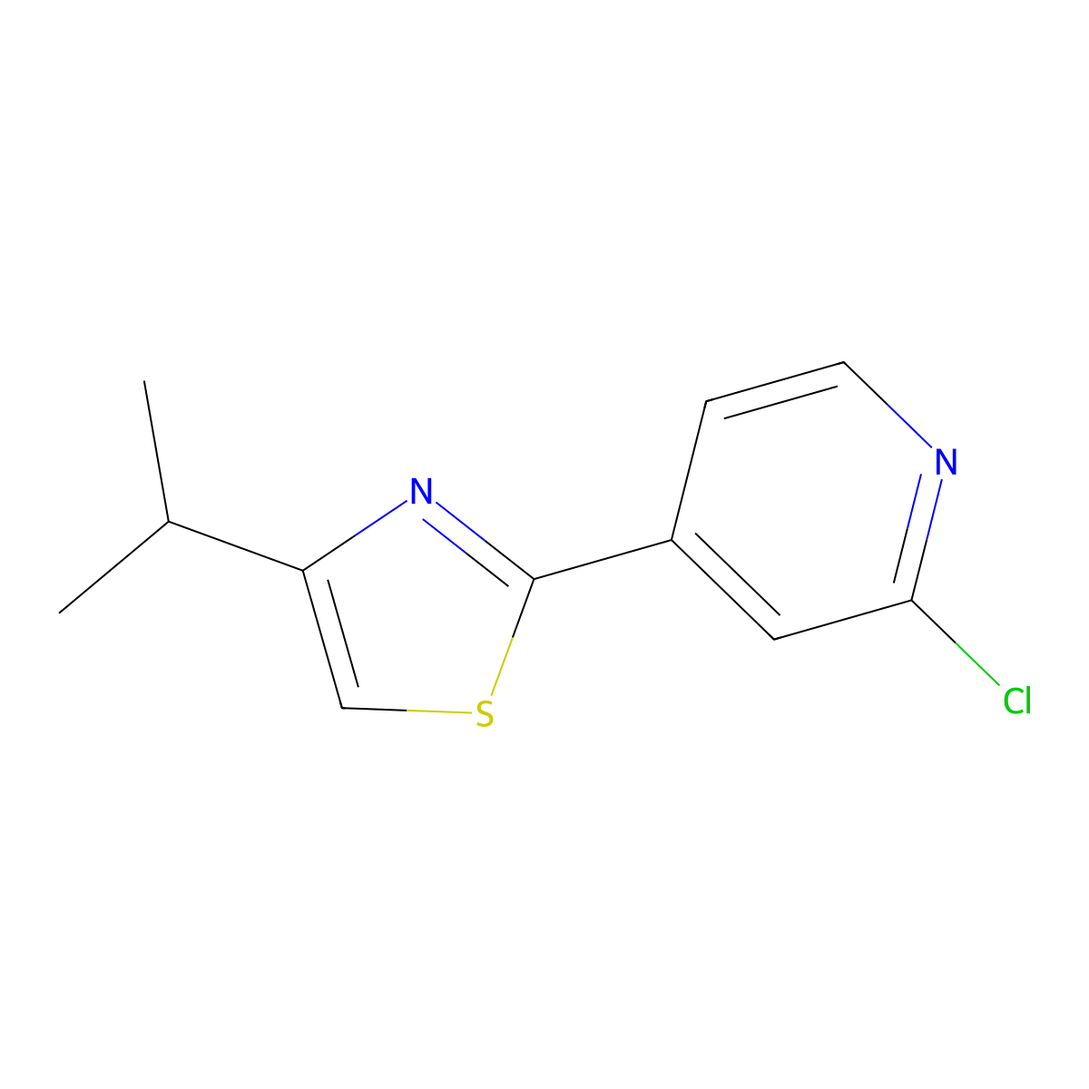 2-(2-Chloropyridin-4-yl)-4-isopropylthiazole molecular structure, CAS 1431727-91-1