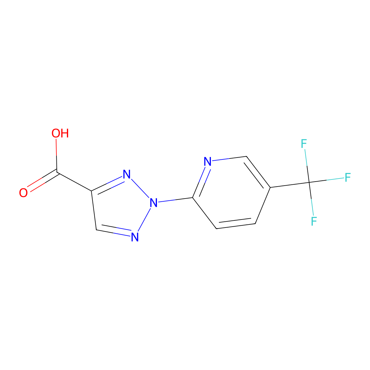 2-(5-(Trifluoromethyl)pyridin-2-yl)-2H-1,2,3-triazole-4-carboxylic acid molecular structure, CAS 1431728-02-7