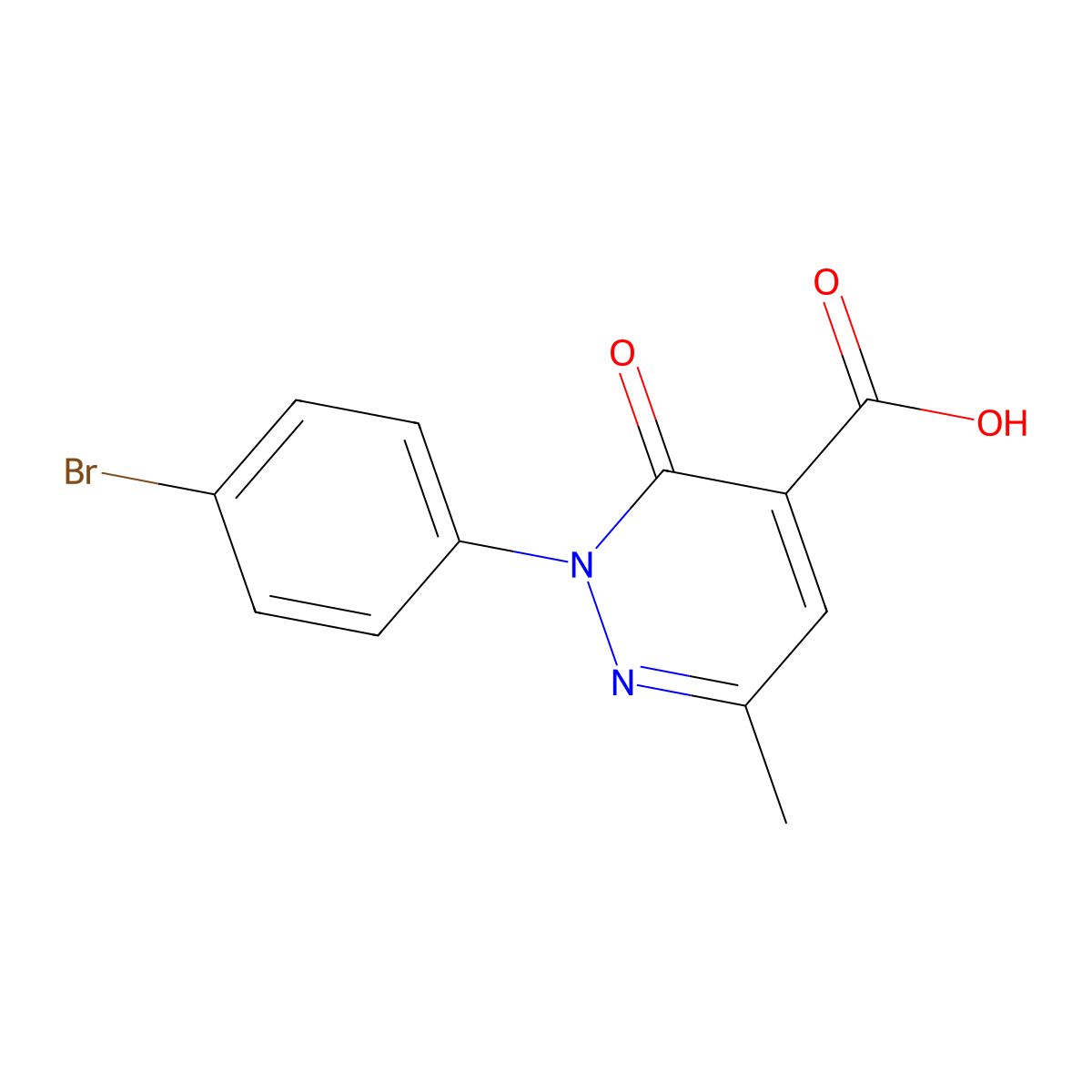 2-(4-Bromophenyl)-6-methyl-3-oxo-2,3-dihydropyridazine-4-carboxylic acid molecular structure, CAS 1431728-14-1