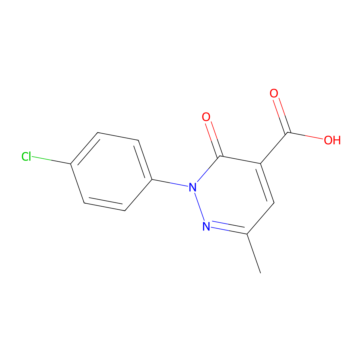 2-(4-Chlorophenyl)-6-methyl-3-oxo-2,3-dihydropyridazine-4-carboxylic acid molecular structure, CAS 1431728-16-3
