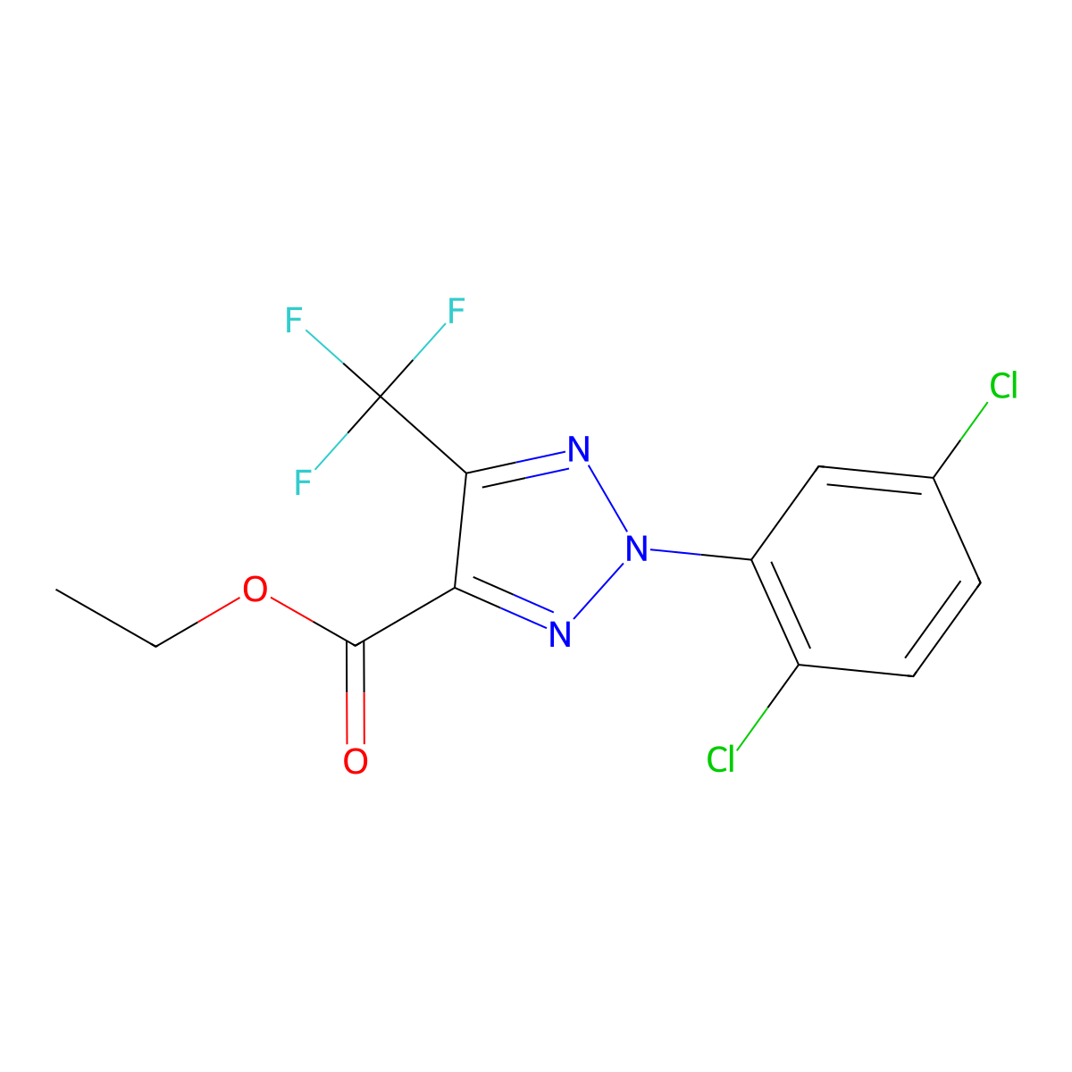 Ethyl 2-(2,5-dichlorophenyl)-5-(trifluoromethyl)-2H-1,2,3-triazole-4-carboxylate molecular structure, CAS 1431728-28-7