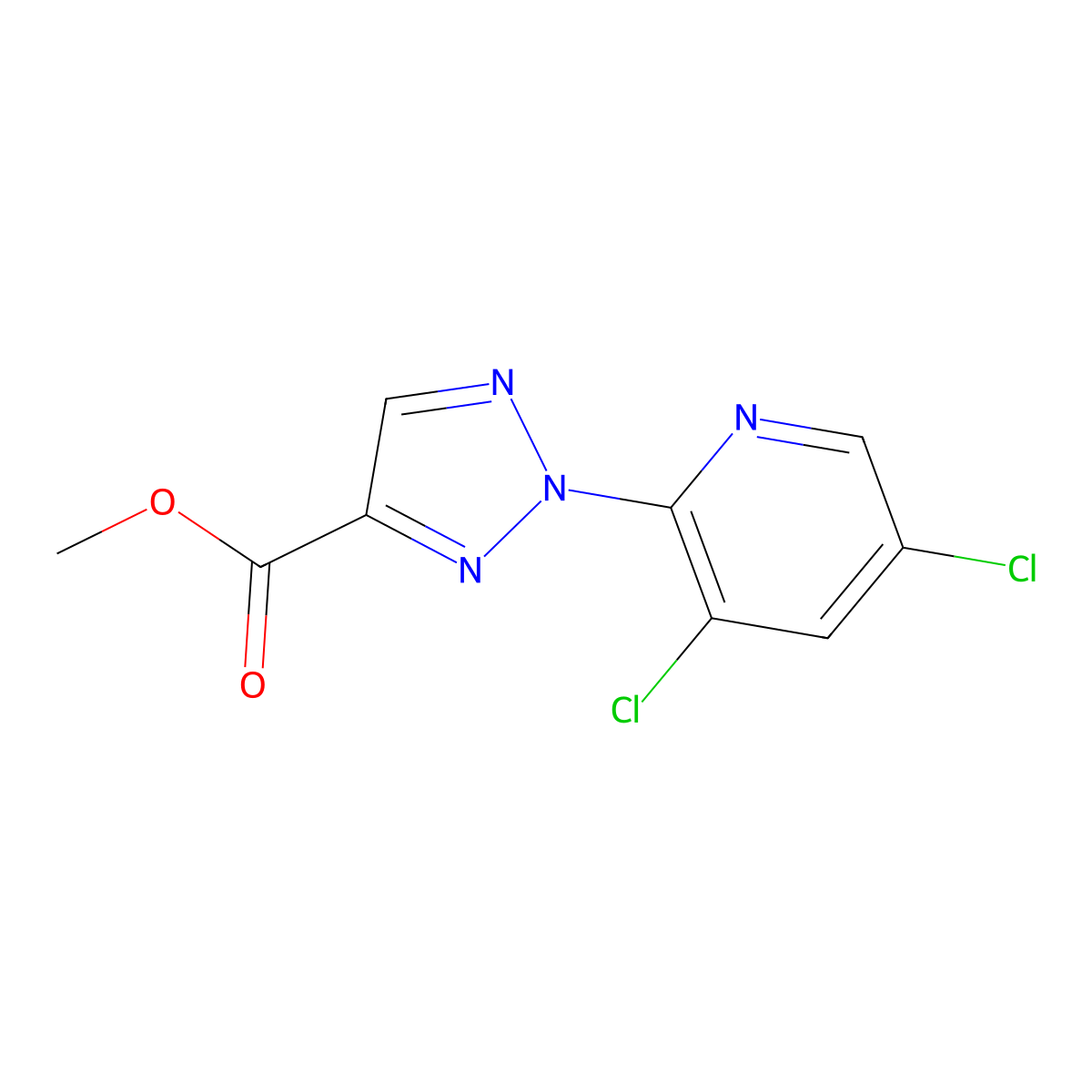 Methyl 2-(3,5-dichloropyridin-2-yl)-2H-1,2,3-triazole-4-carboxylate molecular structure, CAS 1431728-29-8