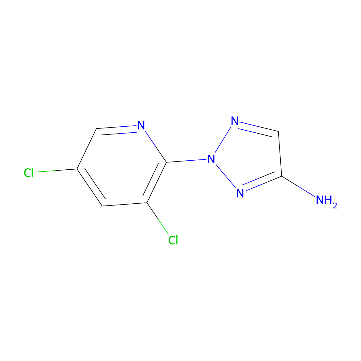 2-(3,5-dichloro-2-pyridinyl)-2H-1,2,3-Triazol-4-amine molecular structure, CAS 1431728-30-1