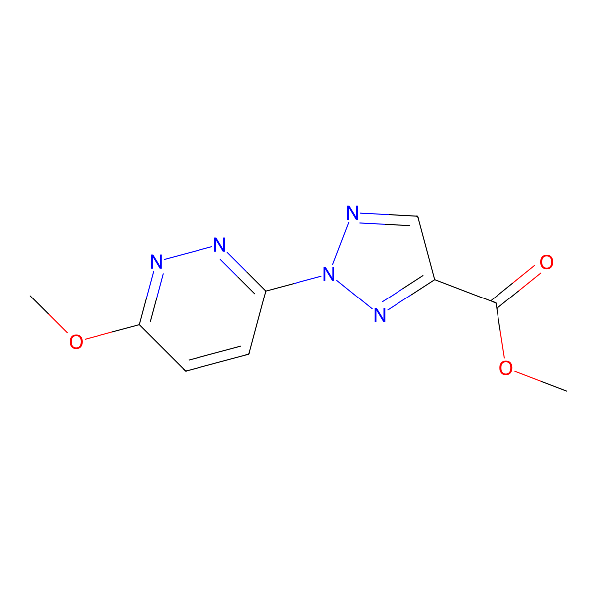 Methyl 2-(6-methoxypyridazin-3-yl)-2H-1,2,3-triazole-4-carboxylate molecular structure, CAS 1431728-43-6
