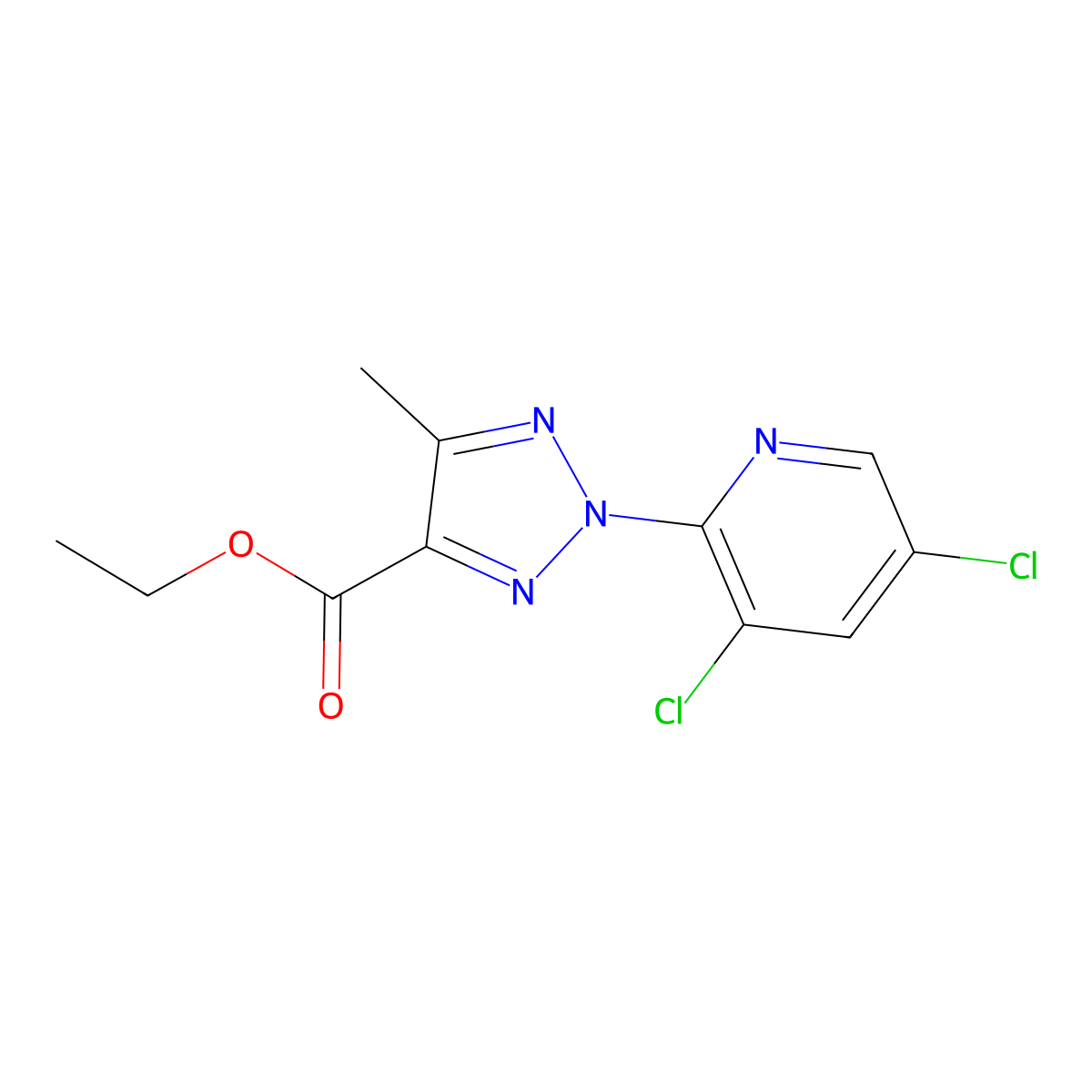 Ethyl 2-(3,5-dichloropyridin-2-yl)-5-methyl-2H-1,2,3-triazole-4-carboxylate molecular structure, CAS 1431728-58-3