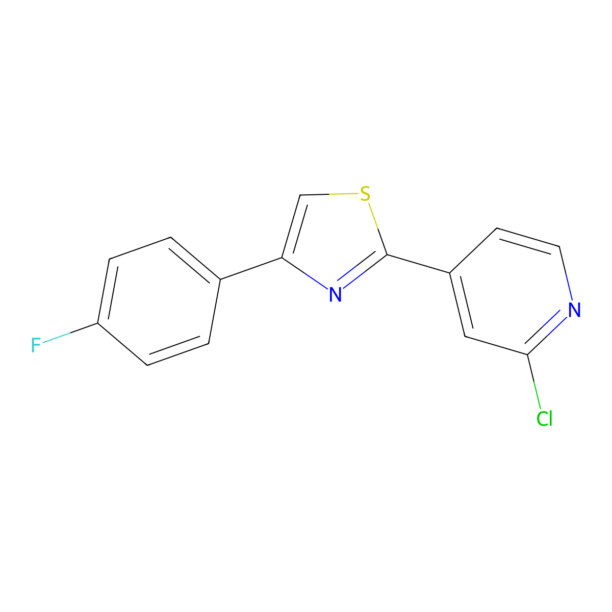 2-(2-Chloropyridin-4-yl)-4-(4-fluorophenyl)thiazole molecular structure, CAS 1431728-63-0