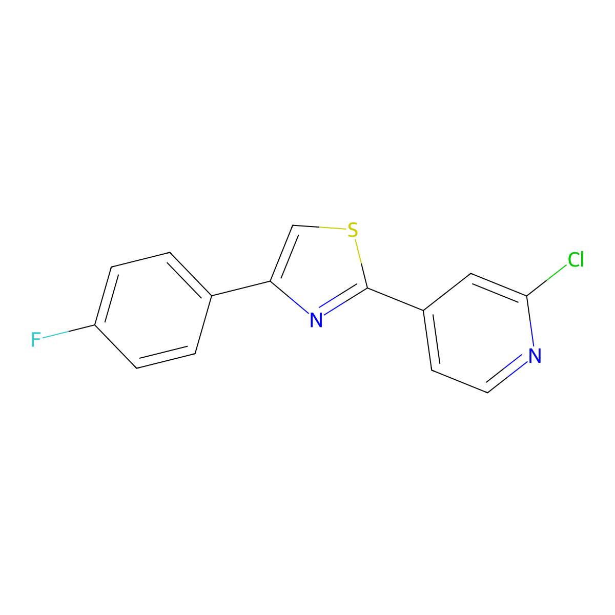 2-(2-Chloropyridin-4-yl)-4-(4-fluorophenyl)thiazole molecular structure, CAS 1431728-63-0