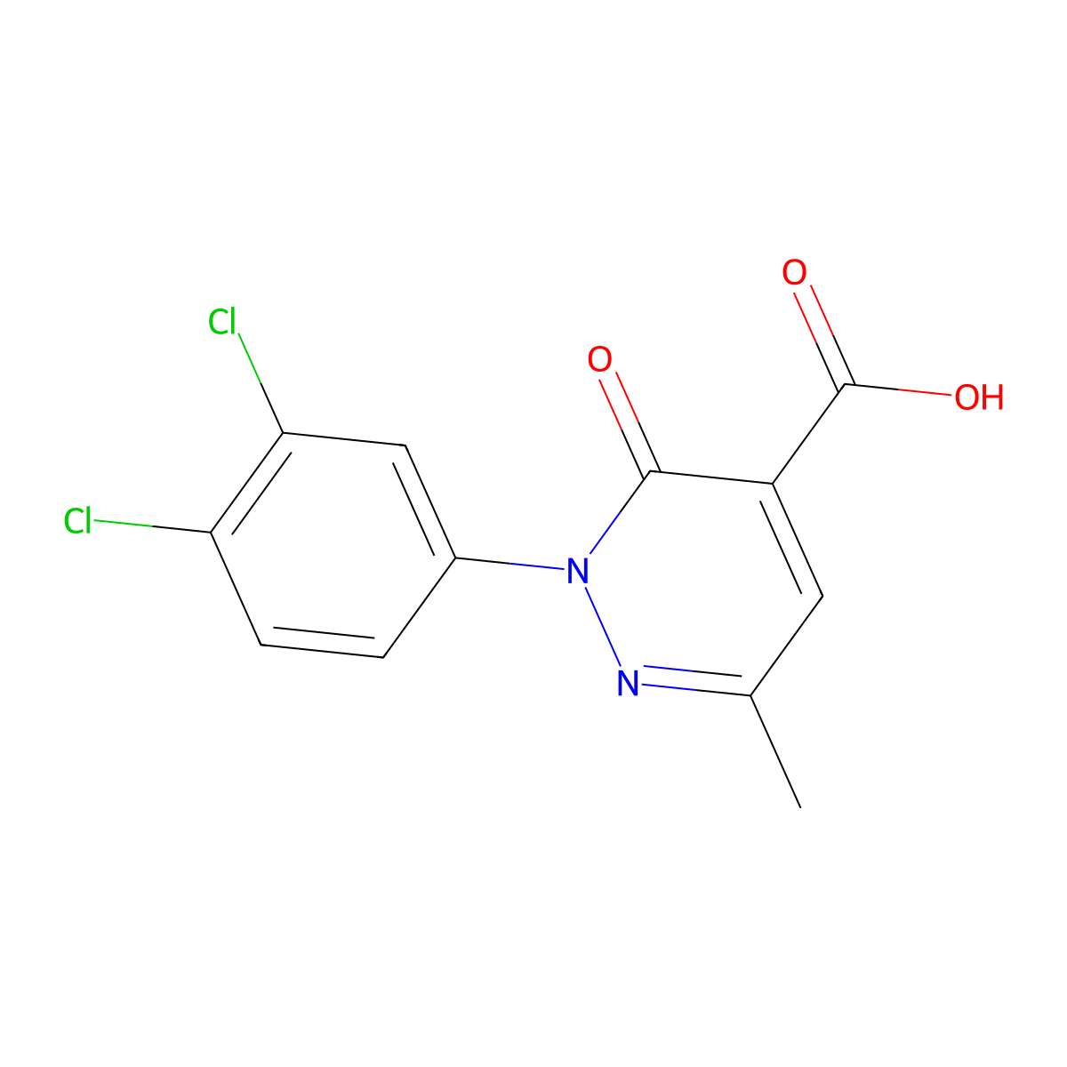 2-(3,4-Dichlorophenyl)-6-methyl-3-oxo-2,3-dihydropyridazine-4-carboxylic acid molecular structure, CAS 1431728-67-4