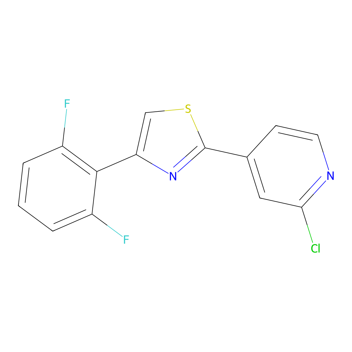 2-(2-Chloropyridin-4-yl)-4-(2,6-difluorophenyl)thiazole molecular structure, CAS 1431728-71-0