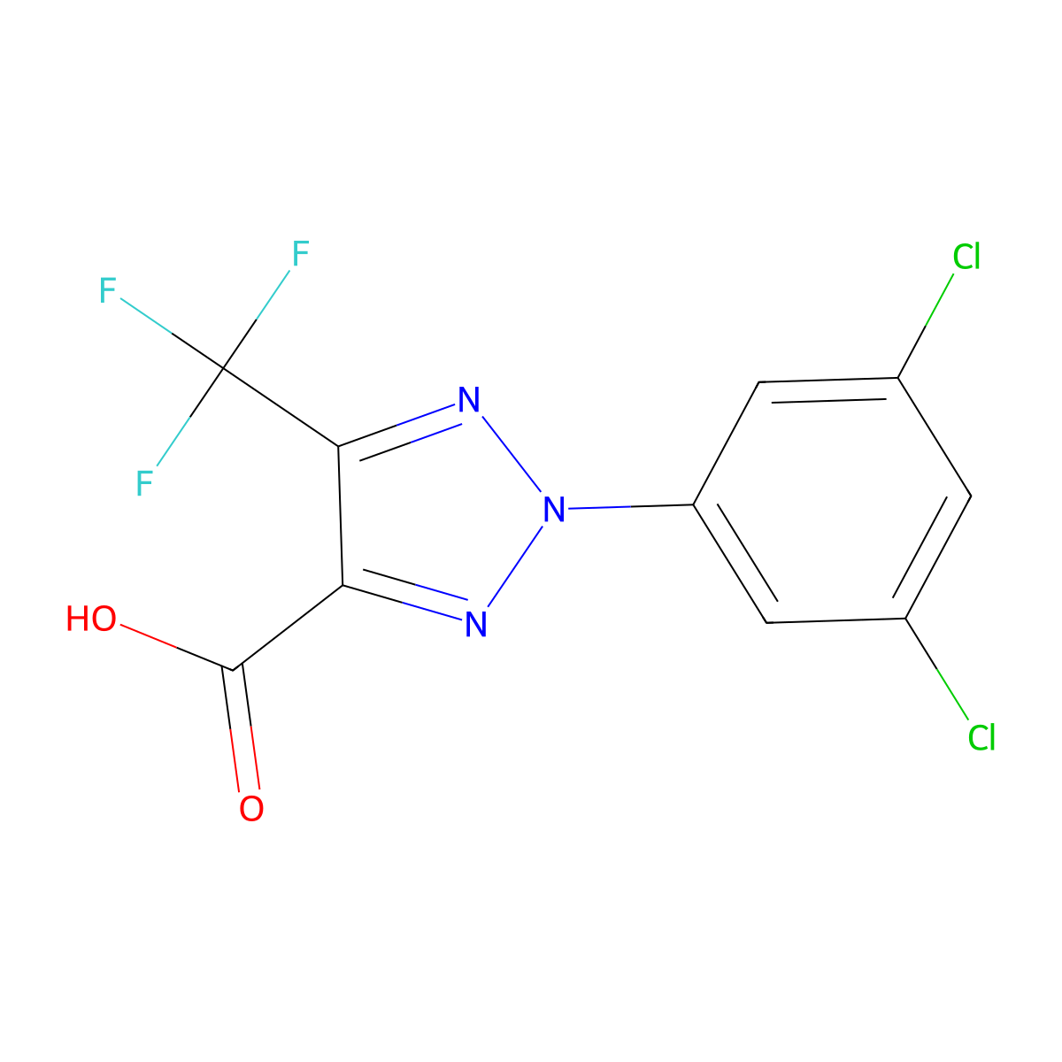 2-(3,5-Dichlorophenyl)-5-(trifluoromethyl)-2H-1,2,3-triazole-4-carboxylic acid molecular structure, CAS 1431728-75-4