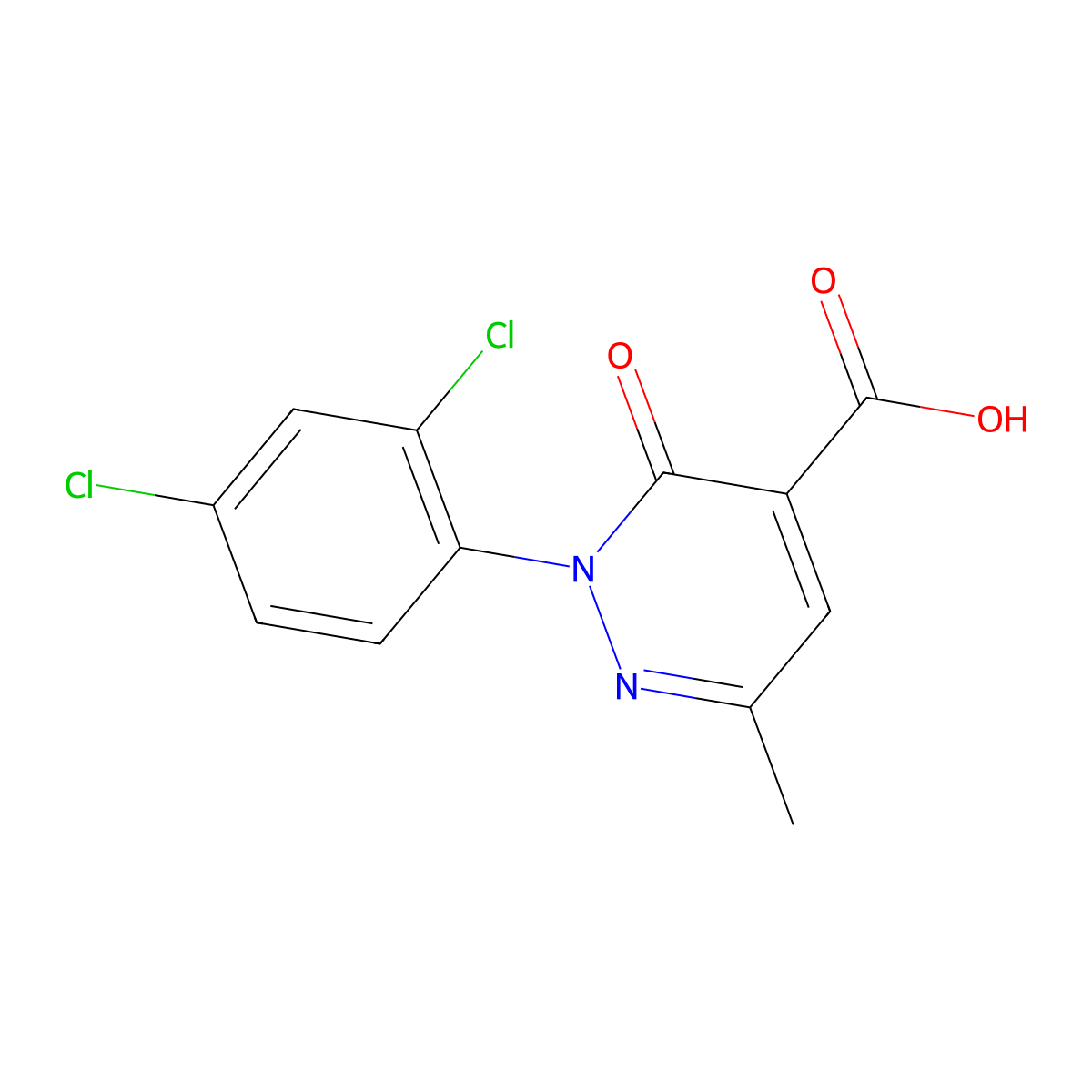 2-(2,4-Dichlorophenyl)-6-methyl-3-oxo-2,3-dihydropyridazine-4-carboxylic acid molecular structure, CAS 1431728-79-8