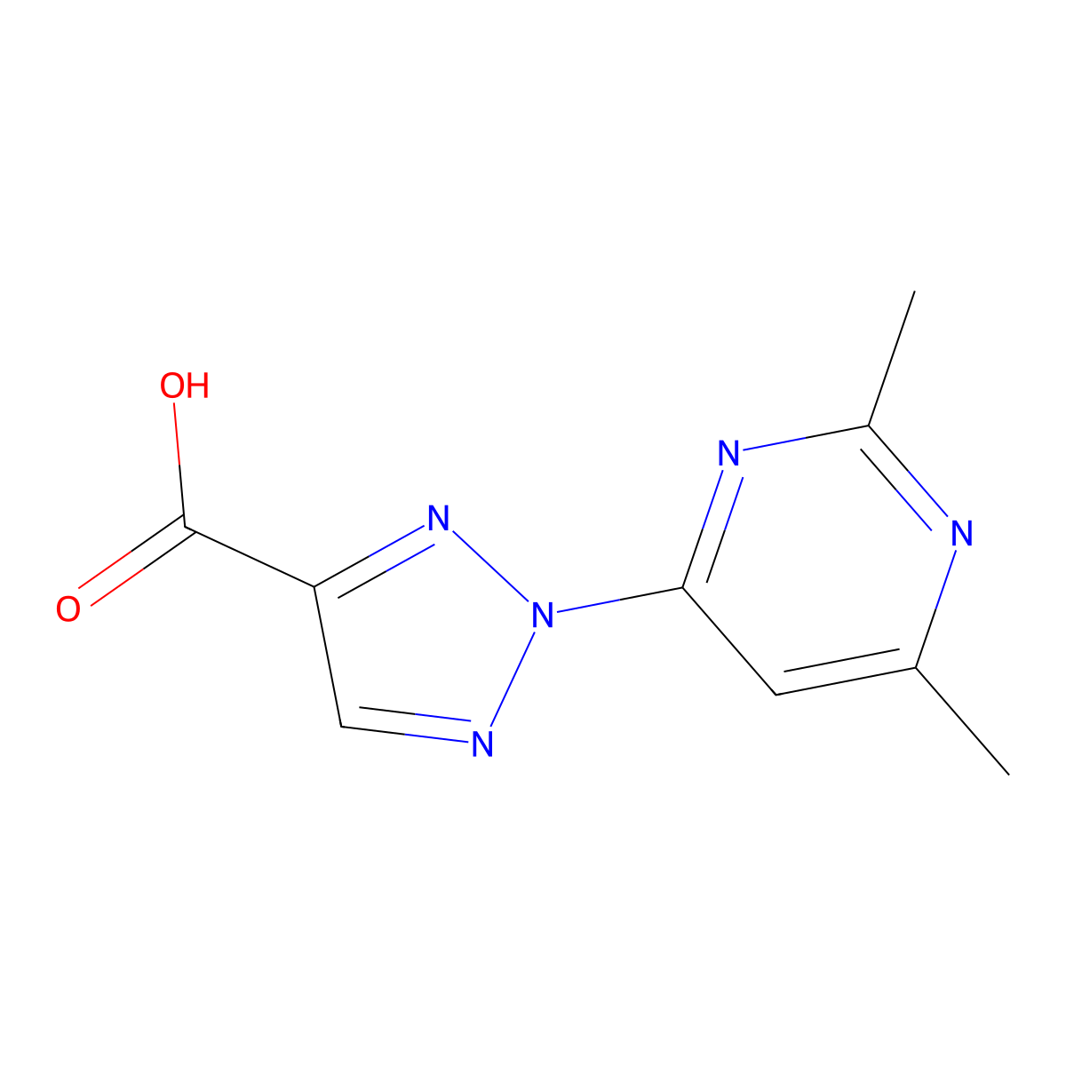 2-(2,6-Dimethylpyrimidin-4-yl)-2H-1,2,3-triazole-4-carboxylic acid molecular structure, CAS 1431728-85-6