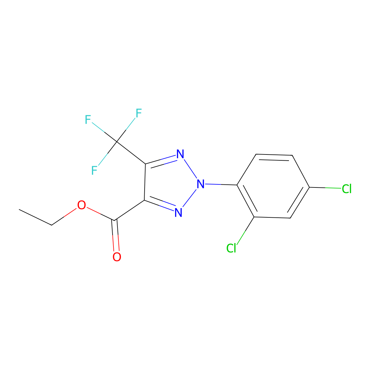 Ethyl 2-(2,4-dichlorophenyl)-5-(trifluoromethyl)-2H-1,2,3-triazole-4-carboxylate molecular structure, CAS 1431728-96-9