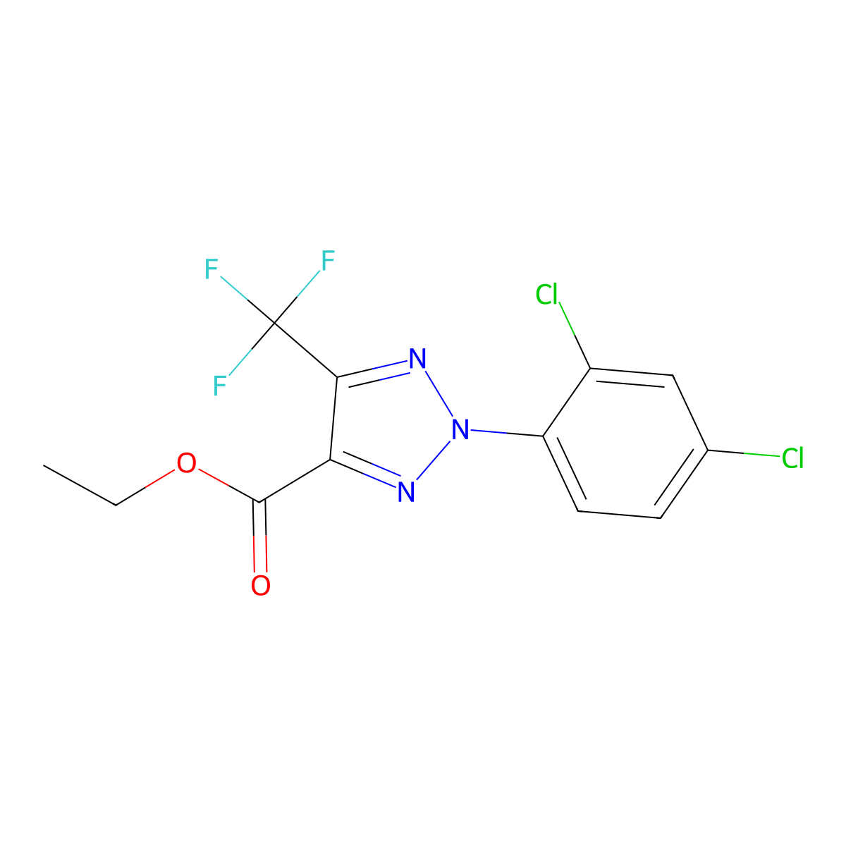 Ethyl 2-(2,4-dichlorophenyl)-5-(trifluoromethyl)-2H-1,2,3-triazole-4-carboxylate molecular structure, CAS 1431728-96-9