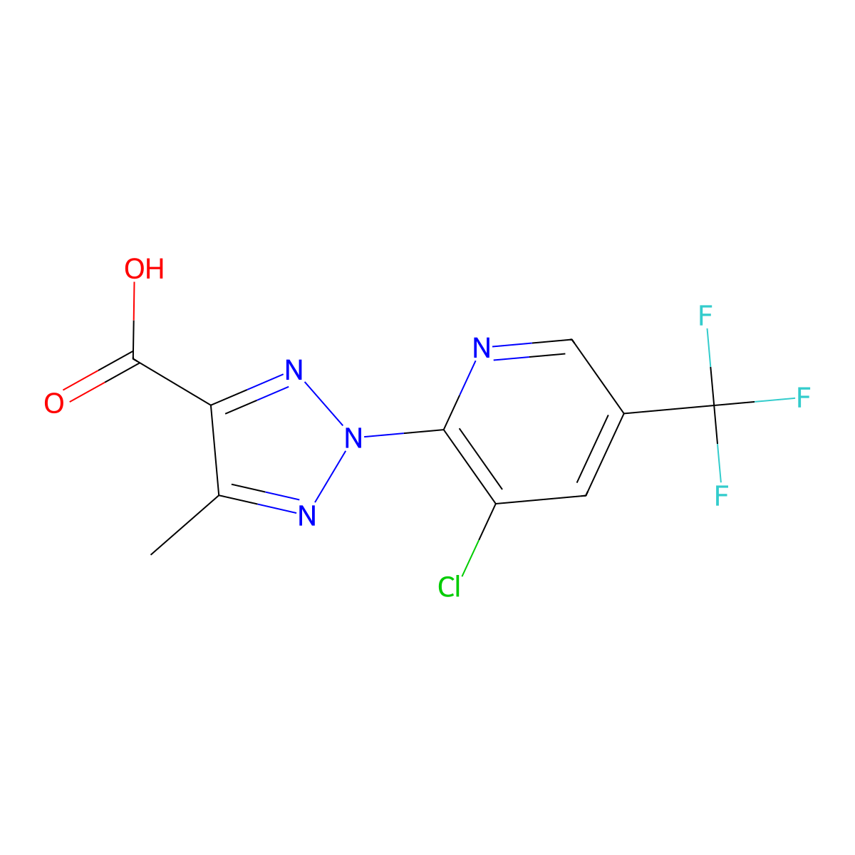 2-(3-Chloro-5-(trifluoromethyl)pyridin-2-yl)-5-methyl-2H-1,2,3-triazole-4-carboxylic acid molecular structure, CAS 1431728-98-1