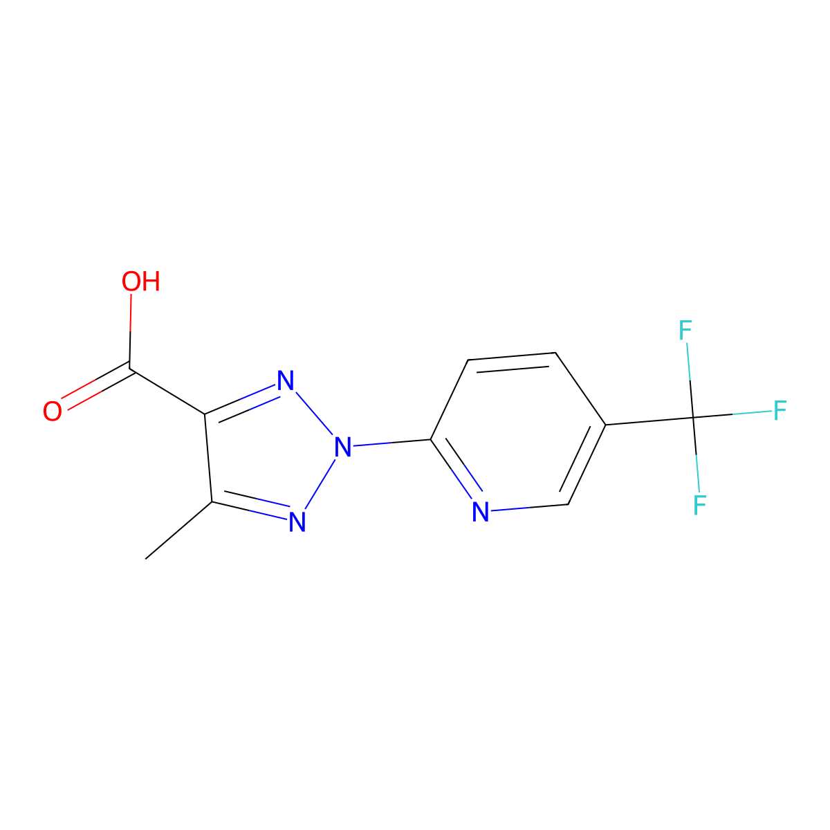 5-Methyl-2-(5-(trifluoromethyl)pyridin-2-yl)-2H-1,2,3-triazole-4-carboxylic acid molecular structure, CAS 1431729-00-8