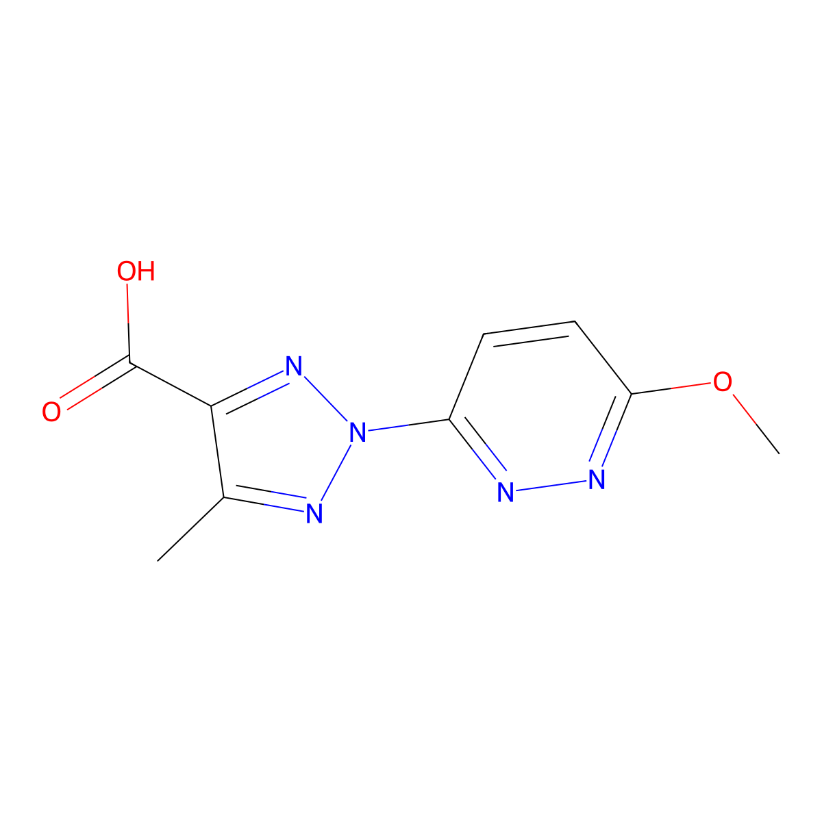 2-(6-Methoxypyridazin-3-yl)-5-methyl-2H-1,2,3-triazole-4-carboxylic acid molecular structure, CAS 1431729-02-0