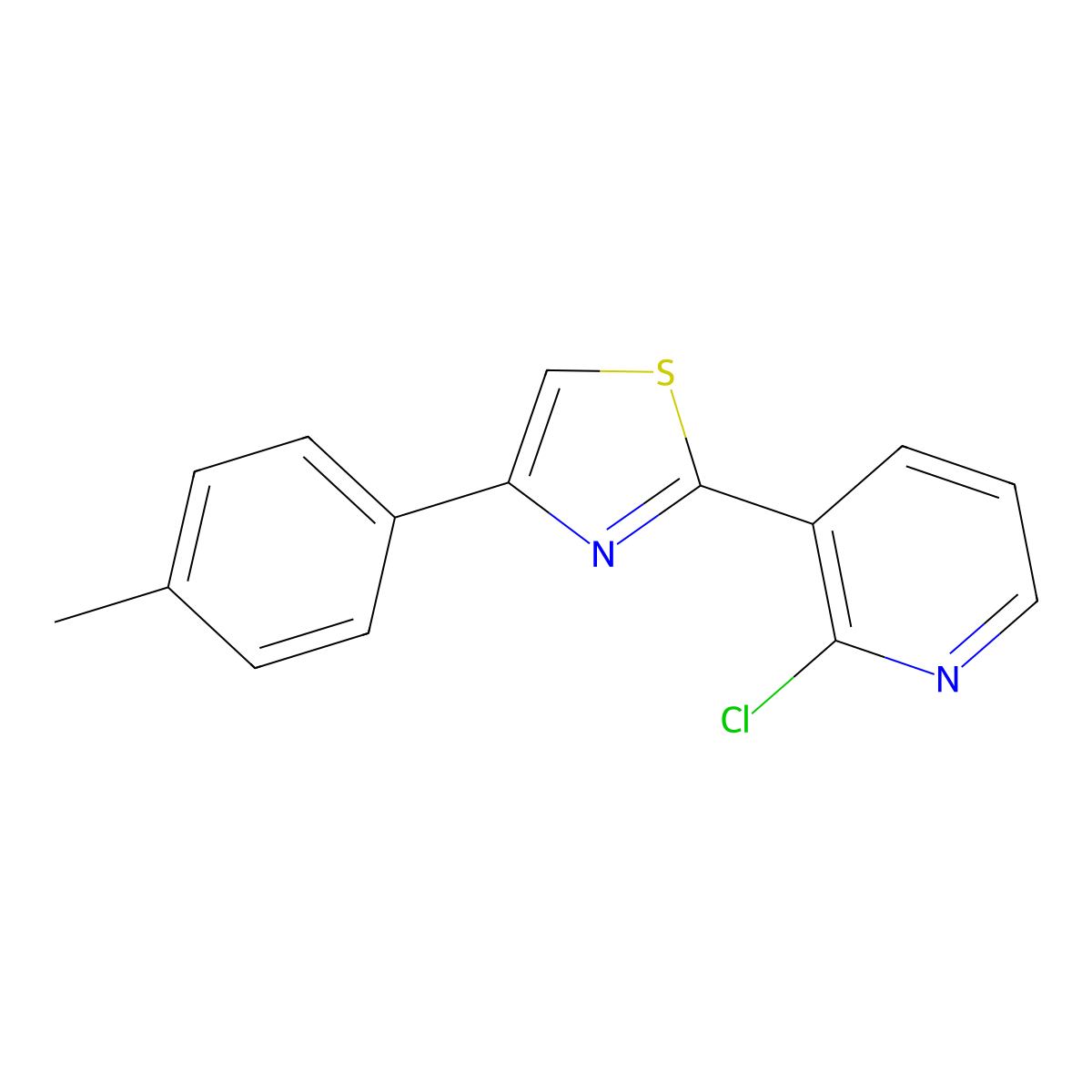 2-(2-Chloropyridin-3-yl)-4-(p-tolyl)thiazole molecular structure, CAS 1431729-09-7