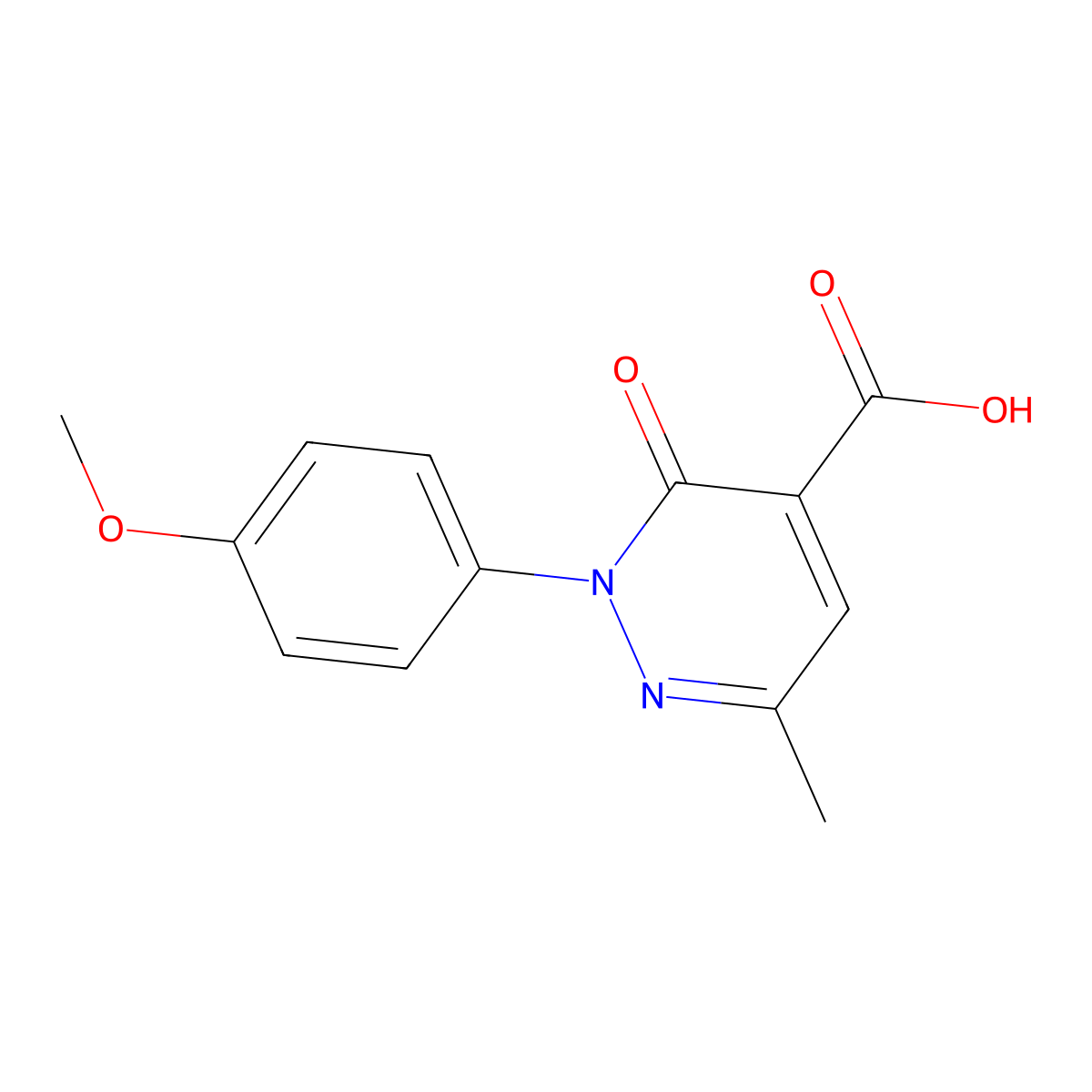 2-(4-Methoxyphenyl)-6-methyl-3-oxo-2,3-dihydropyridazine-4-carboxylic acid molecular structure, CAS 1431729-13-3