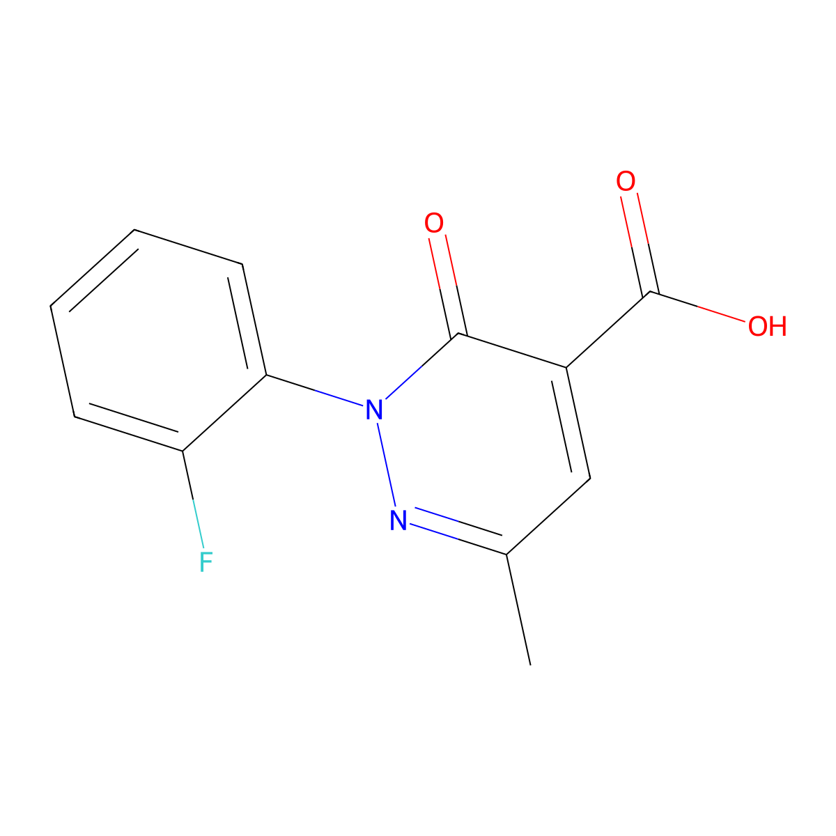 2-(2-Fluorophenyl)-6-methyl-3-oxo-2,3-dihydropyridazine-4-carboxylic acid molecular structure, CAS 1431729-14-4