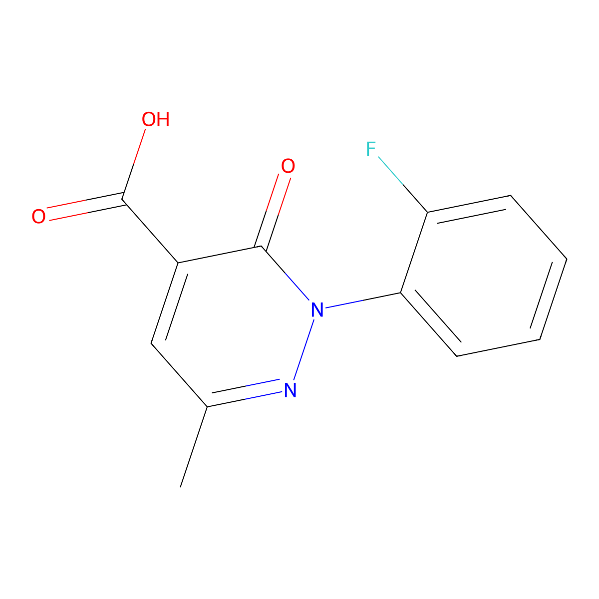 2-(2-Fluorophenyl)-6-methyl-3-oxo-2,3-dihydropyridazine-4-carboxylic acid molecular structure, CAS 1431729-14-4