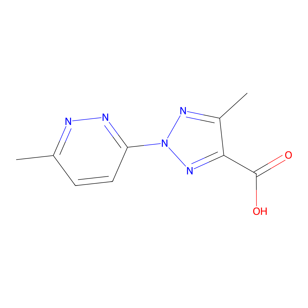 5-Methyl-2-(6-methylpyridazin-3-yl)-2H-1,2,3-triazole-4-carboxylic acid molecular structure, CAS 1431729-15-5