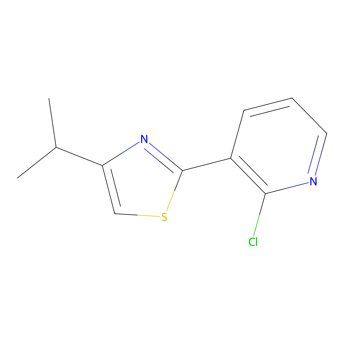 2-(2-Chloropyridin-3-yl)-4-isopropylthiazole molecular structure, CAS 1431729-17-7
