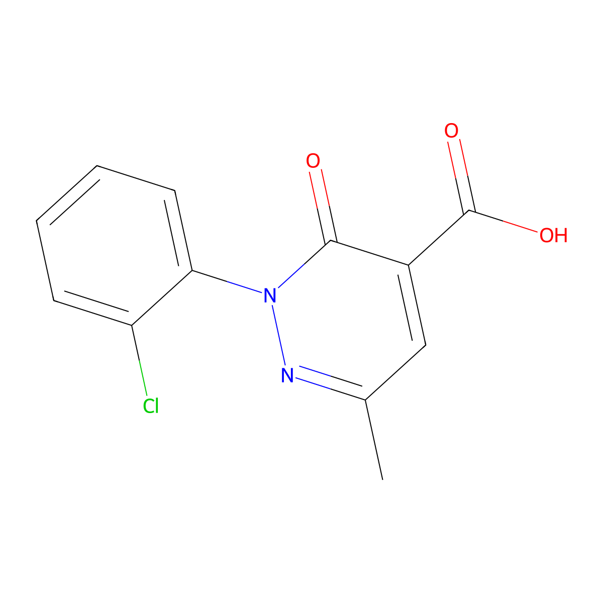 2-(2-Chlorophenyl)-6-methyl-3-oxo-2,3-dihydropyridazine-4-carboxylic acid molecular structure, CAS 1431729-19-9