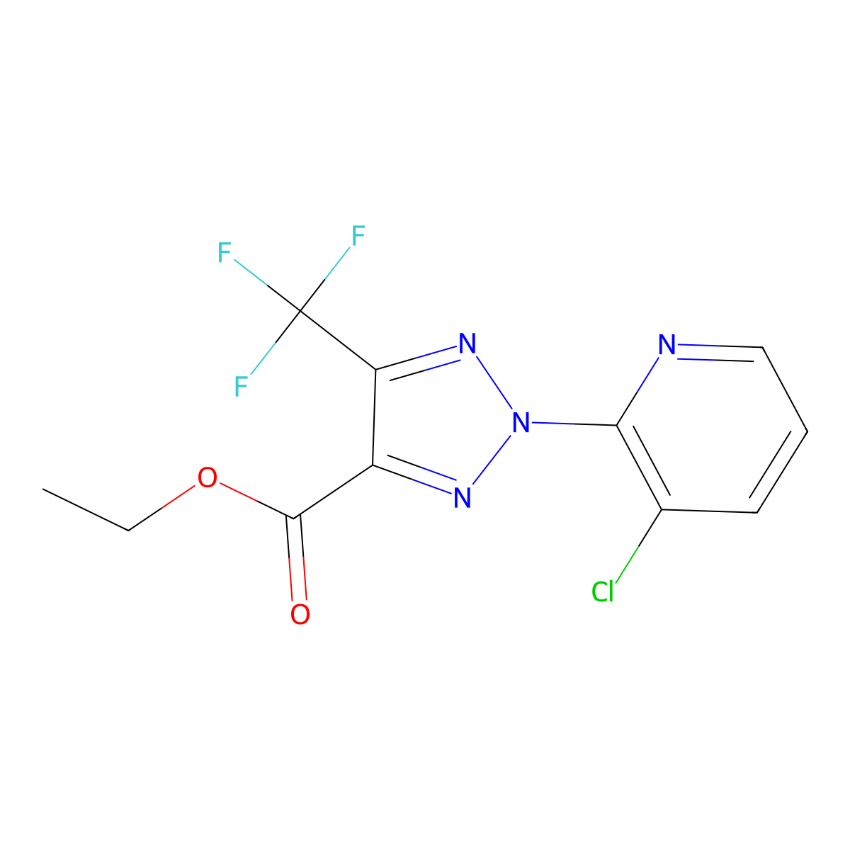 Ethyl 2-(3-chloropyridin-2-yl)-5-(trifluoromethyl)-2H-1,2,3-triazole-4-carboxylate molecular structure, CAS 1431729-27-9
